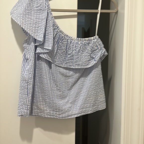 Vineyard Vines: Searsucker One Shoulder NWOT - Picture 3 of 3